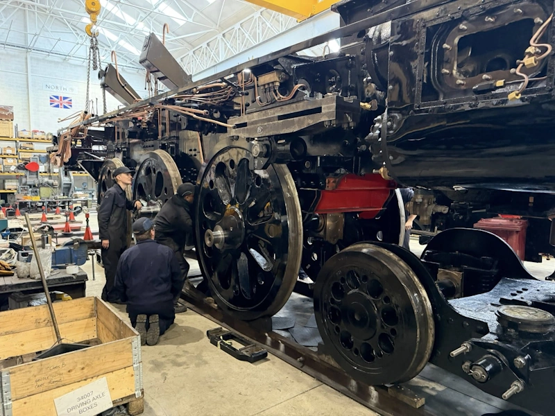 Photograph of Wadebridge being re-wheeled