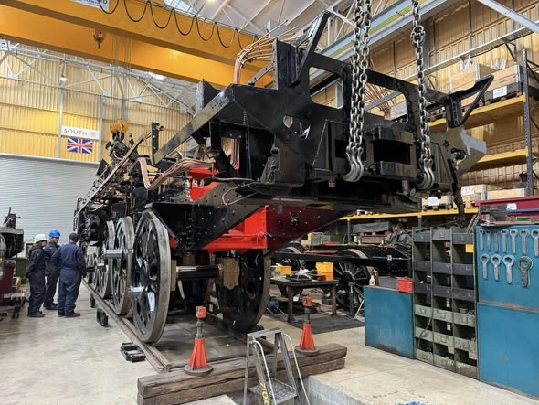 Photograph of Wadebridge being re-wheeled