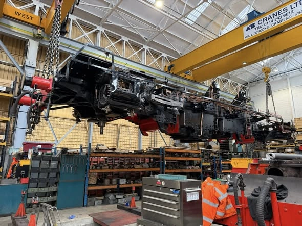 Photograph of Wadebridge being re-wheeled
